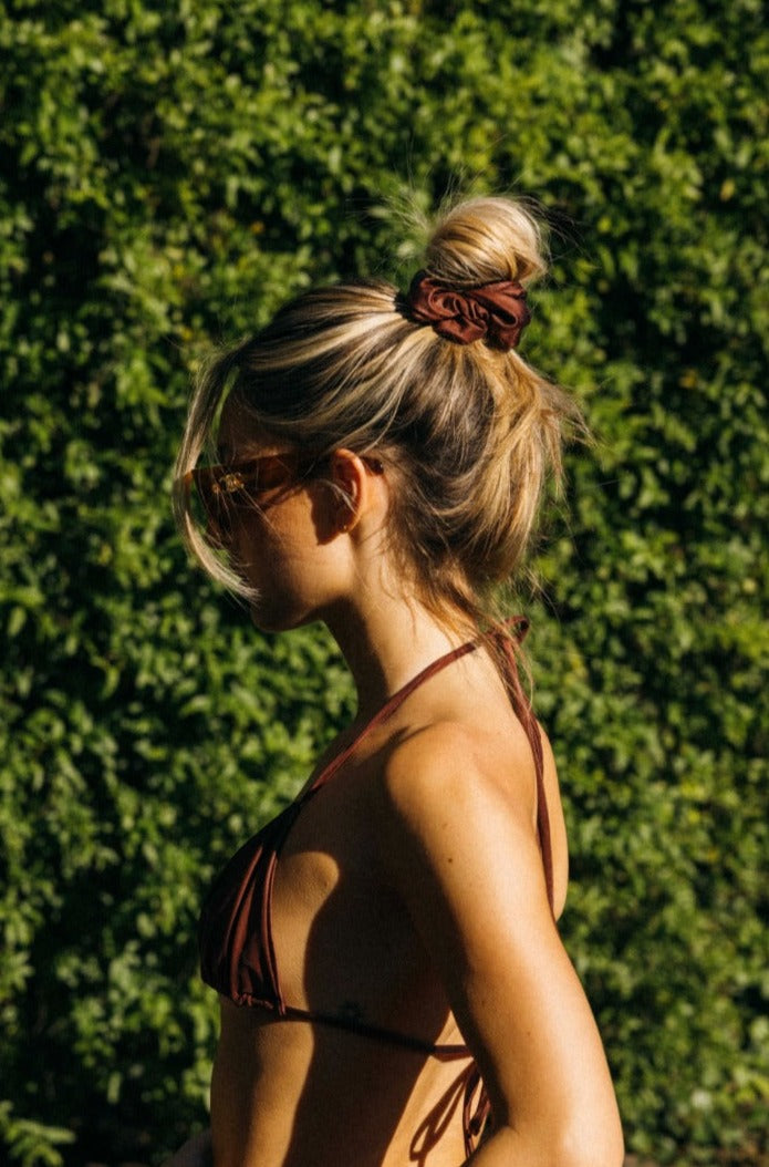 zero waste mare scrunchie brown