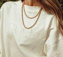 Load image into Gallery viewer, unisex organic cotton benji sweatshirt off-white logo

