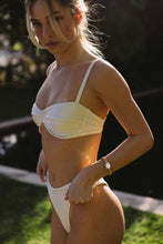 Load image into Gallery viewer, recycled swimwear top ischia pearl white
