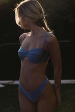 Load image into Gallery viewer, recycled swimwear top ischia blue
