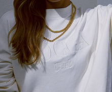 Load image into Gallery viewer, unisex organic cotton benji sweatshirt off-white logo
