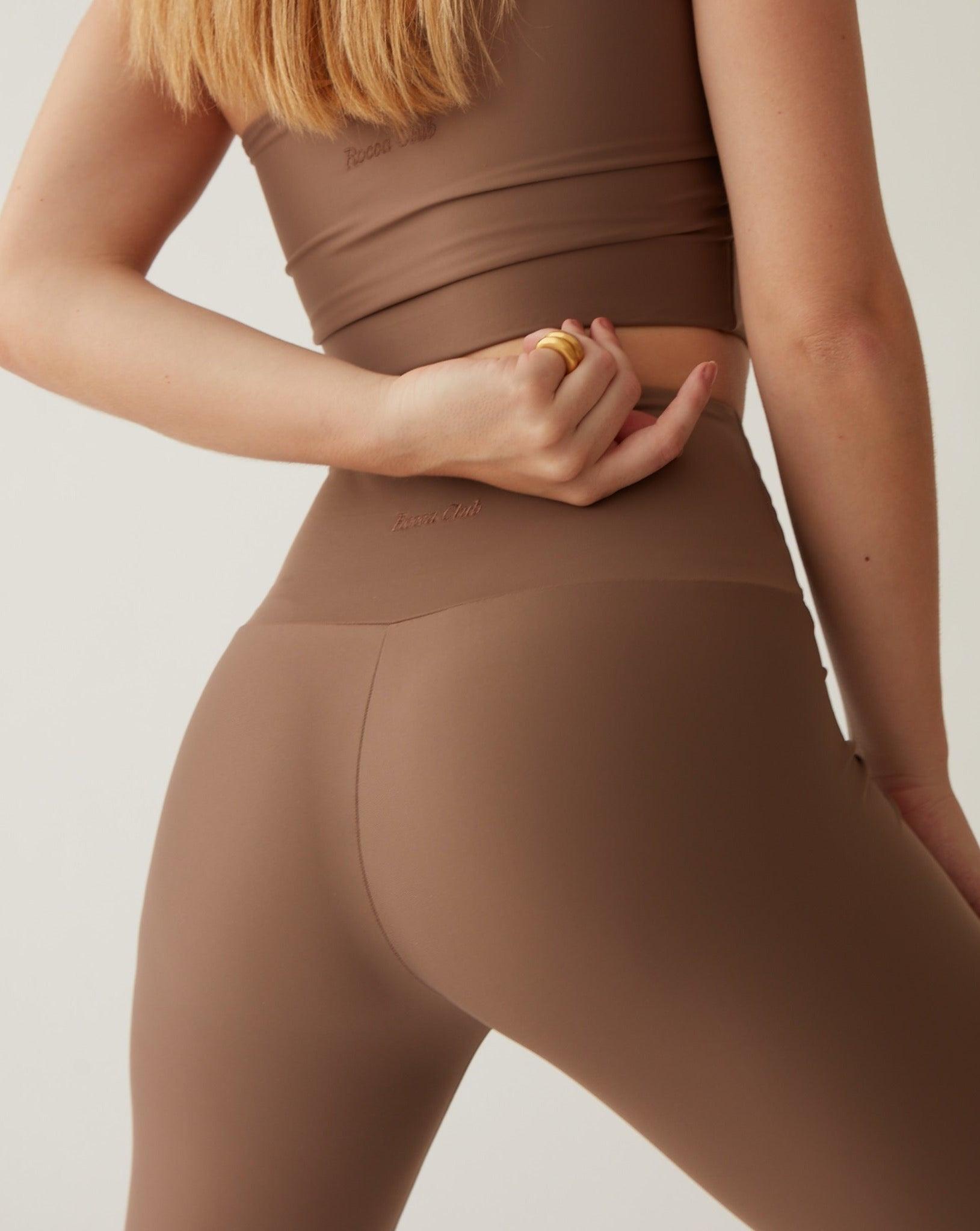 sustainable athleisure theo leggings taupe – Rocca Club